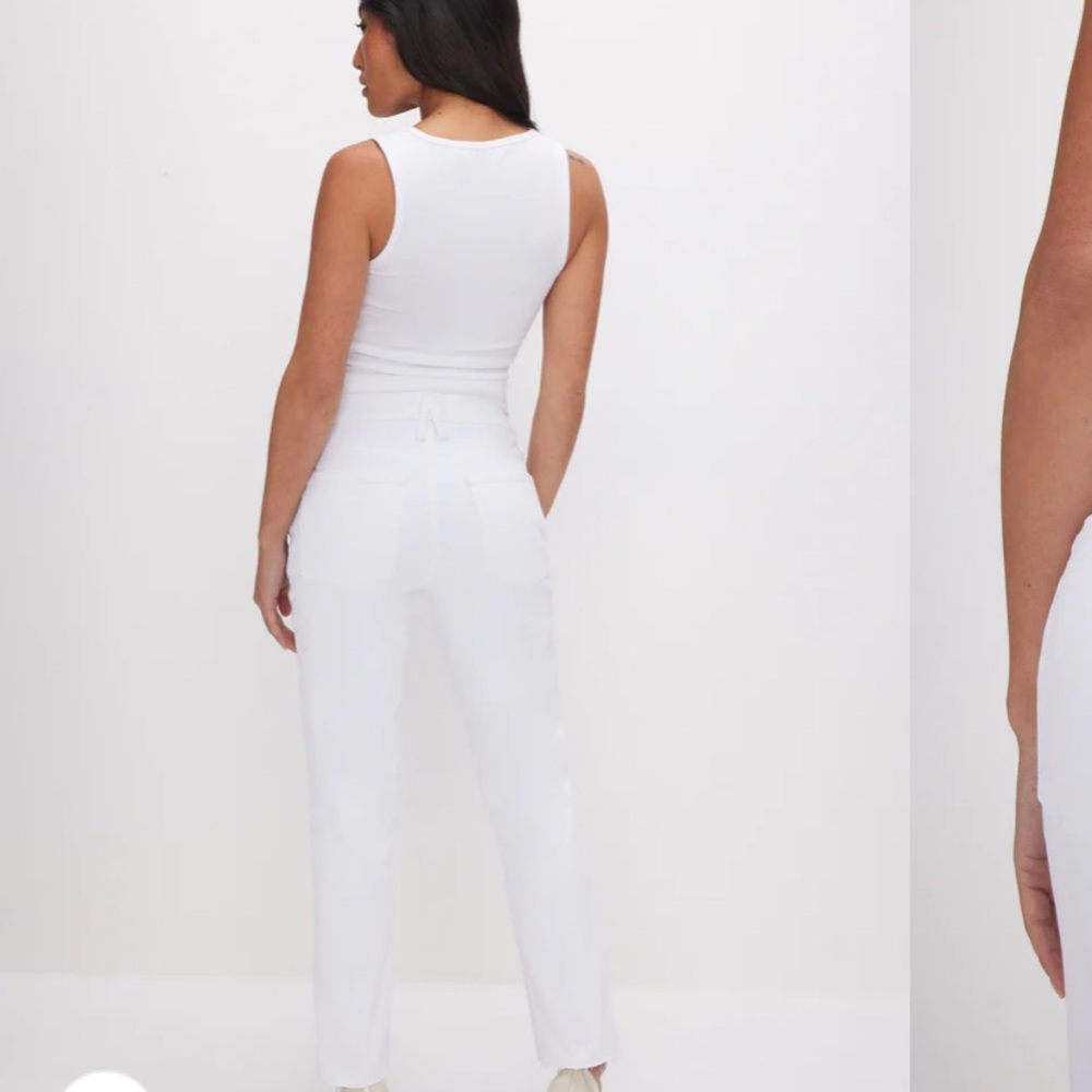 Good American White Straight Leg Jeans Sleek Design - Picture 6 of 7